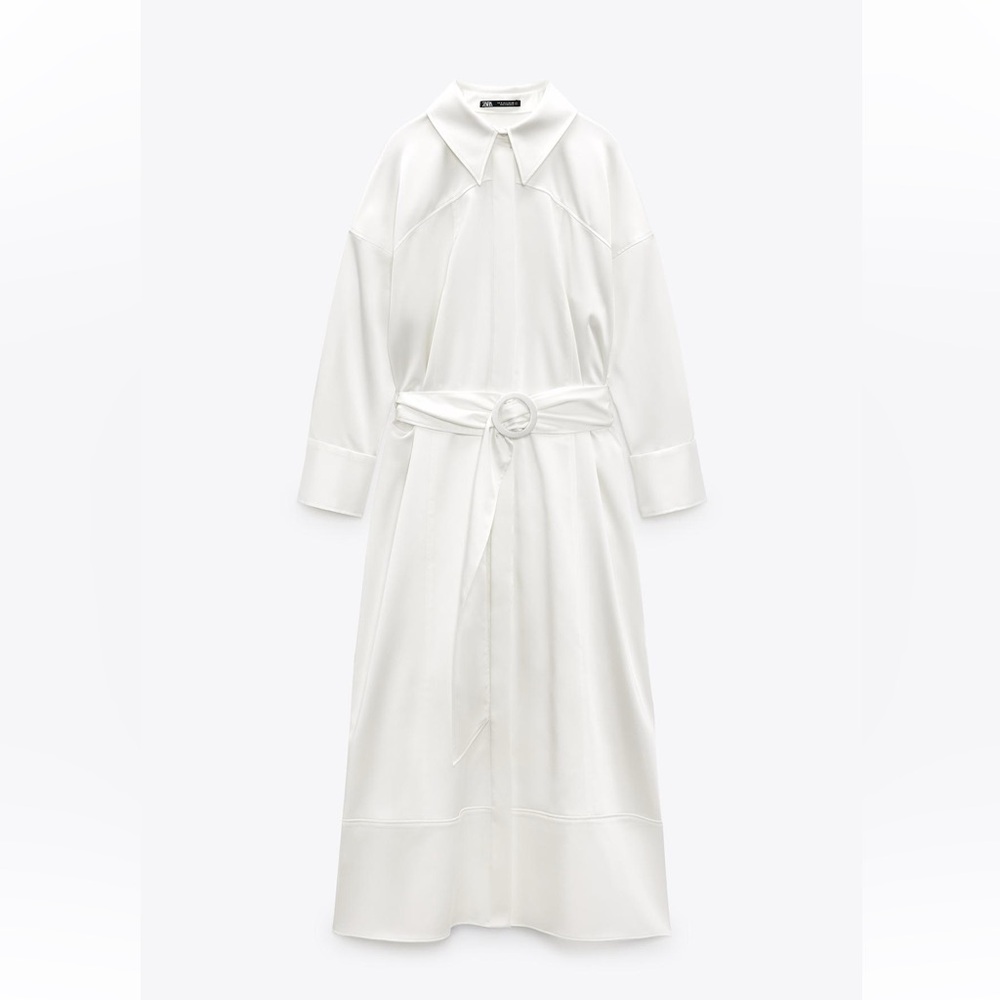 ZARA satin white dress shirt NWT - S 🩶